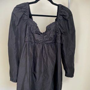 Black Babydoll Long Sleeve Dress (SZ M)
